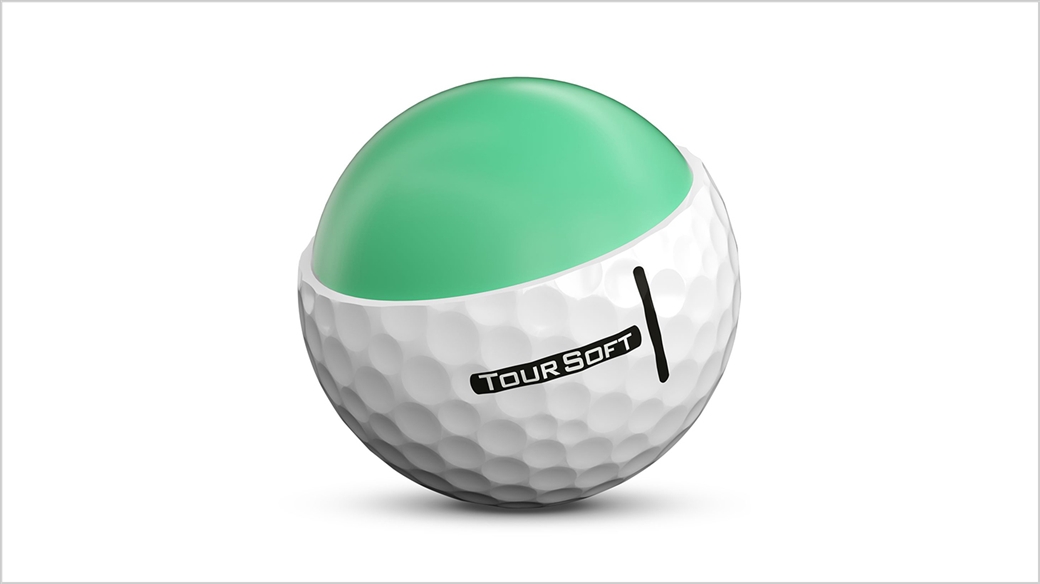 Rendered Image of reformulated, larger and faster core in new 2020 Titleist Tour Soft golf ball