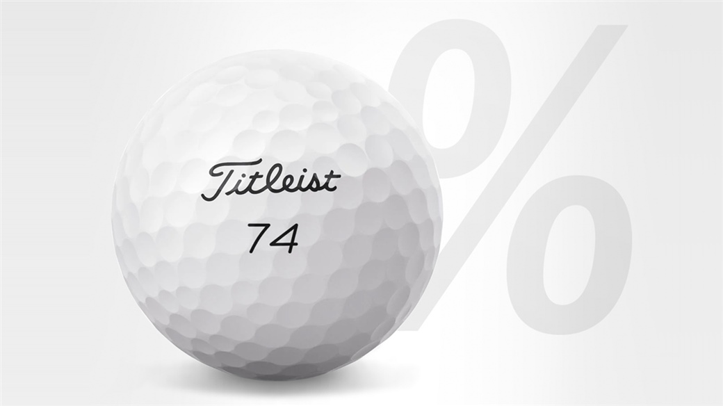 Graphic showing that 74% of players on the PGA TOUR have teed up a Titleist golf ball in 2019.