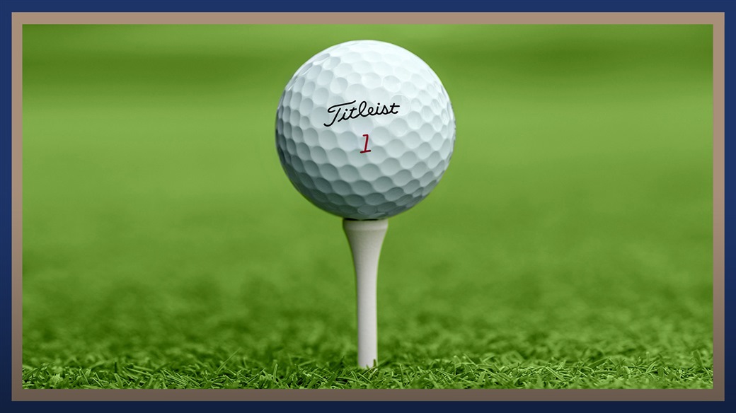 Titleist Pro V1x golf ball on a golf tee at the 2019 PGA Championship