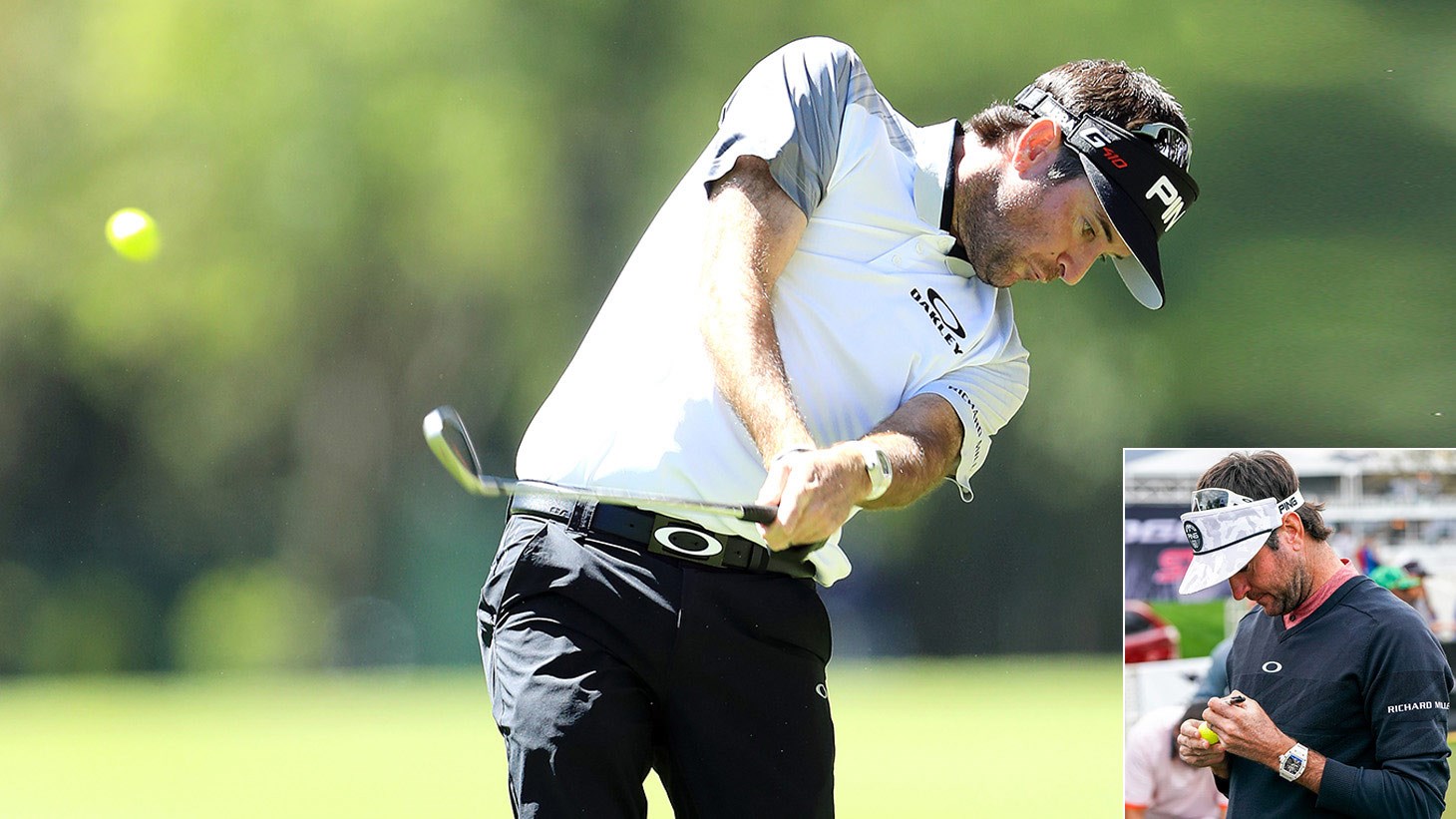Bubba Watson in action on the PGA TOUR, using a Pro V1x Yellow golf ball